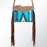 American Darling CrossBody Bag Saddle Blanket Fabric Genuine Leather Western Women Handbag Purse | for Cute Travel
