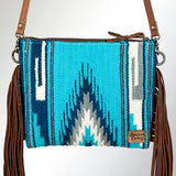 American Darling CrossBody Bag Saddle Blanket Fabric Genuine Leather Western Women Handbag Purse | for Cute Travel