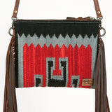 American Darling CrossBody Bag Saddle Blanket Fabric Genuine Leather Western Women Handbag Purse | for Cute Travel