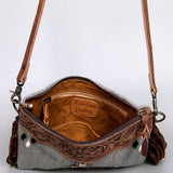 ADBG236N American Darling CROSS BODY II Hand Tooled Upcycled Wool Genuine Leather women bag western handbag purse