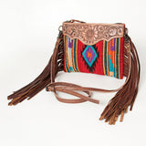 American Darling Western Cross body Bag | Hand-Tooled Leather and Saddle Blanket - Uhorse