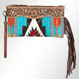 American Darling Wristlet Bag Handcrafted from Floral Embossed Damascus Genuine Leather with YKK Zipper and Wrist Strap