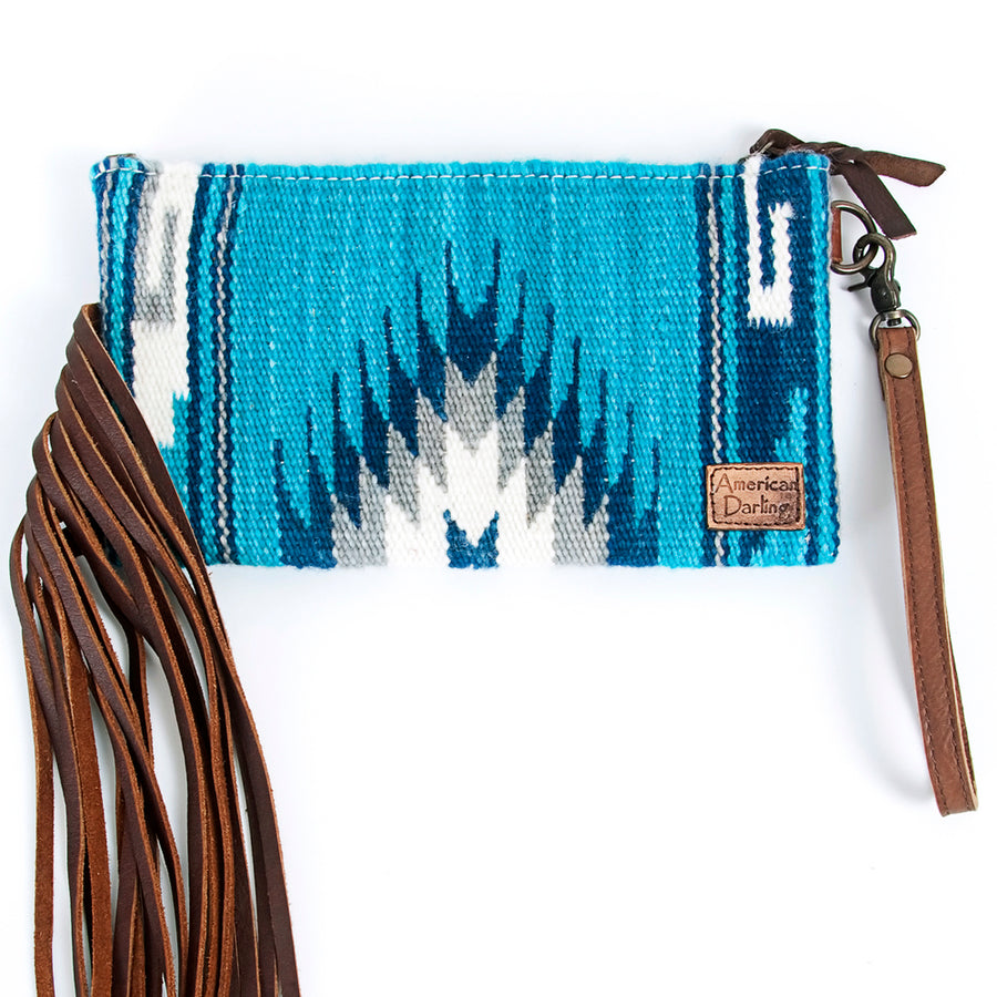 American Darling Wristlet Bag Handcrafted from Floral Embossed Damascus Genuine Leather with YKK Zipper and Wrist Strap