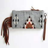 American Darling Wristlet Bag Handcrafted from Floral Embossed Damascus Genuine Leather with YKK Zipper and Wrist Strap