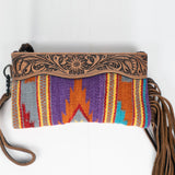 ADBG344R American Darling WRISTLET Hand Tooled Upcycled Wool Genuine by Hilason – Cowboy and equestrian accessories