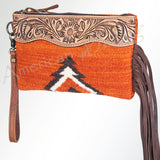 ADBG344S American Darling WRISTLET Hand Tooled Upcycled Wool Genuine by Hilason – Cowboy and equestrian accessories