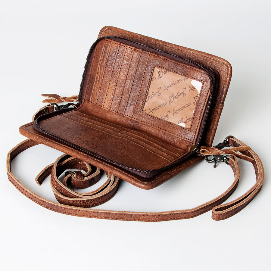 American Darling Organizer Saddle Blanket Genuine Leather Western Women Bag Handbag Purse | for Cute Travel