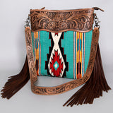 American Darling Signature Crossbody Hand Tooled Saddle Blanket Genuine Leather Women Bag Western Handbag Purse