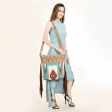 American Darling Signature Crossbody Hand Tooled Saddle Blanket Genuine Leather Women Bag Western Handbag Purse