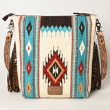 American Darling Cross Body Hand Tooled Saddle Blanket Genuine Leather