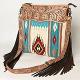 American Darling Signature Crossbody Hand Tooled Saddle Blanket Genuine Leather Women Bag Western Handbag Purse