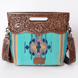 American Darling Clutch Hand Tooled Hair on Genuine Leather W. Women