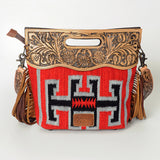 ADBGS146J American Darling CLUTCH Hand Tooled Upcycled Wool Genuine Leather women bag western handbag purse