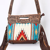 ADBGS146K American Darling CLUTCH Hand Tooled Upcycled Wool Genuine Leather women bag western handbag purse