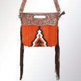 American Darling Clutch Hand Tooled Saddle Blanket Fabric Genuine Leather Western Women Bag Handbag Purse | Purses for Cute