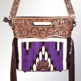 American Darling Clutch Hand Tooled Saddle Blanket Fabric Genuine Leather Western Women Bag Handbag Purse | Purses for Cute