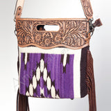 American Darling Clutch Hand Tooled Saddle Blanket Fabric Genuine Leather Western Women Bag Handbag Purse | Purses for Cute