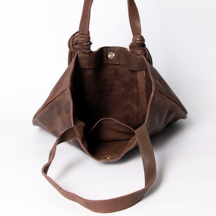 American Darling Tote Bag - Genuine Vegetable-Tanned Leather Western Purse with Fringes and YKK Zipper - 17x17in