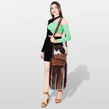 American Darling ADBGZ333 Crossbody Hand Tooled Hair-On Genuine Leather Women Bag Western Handbag Purse