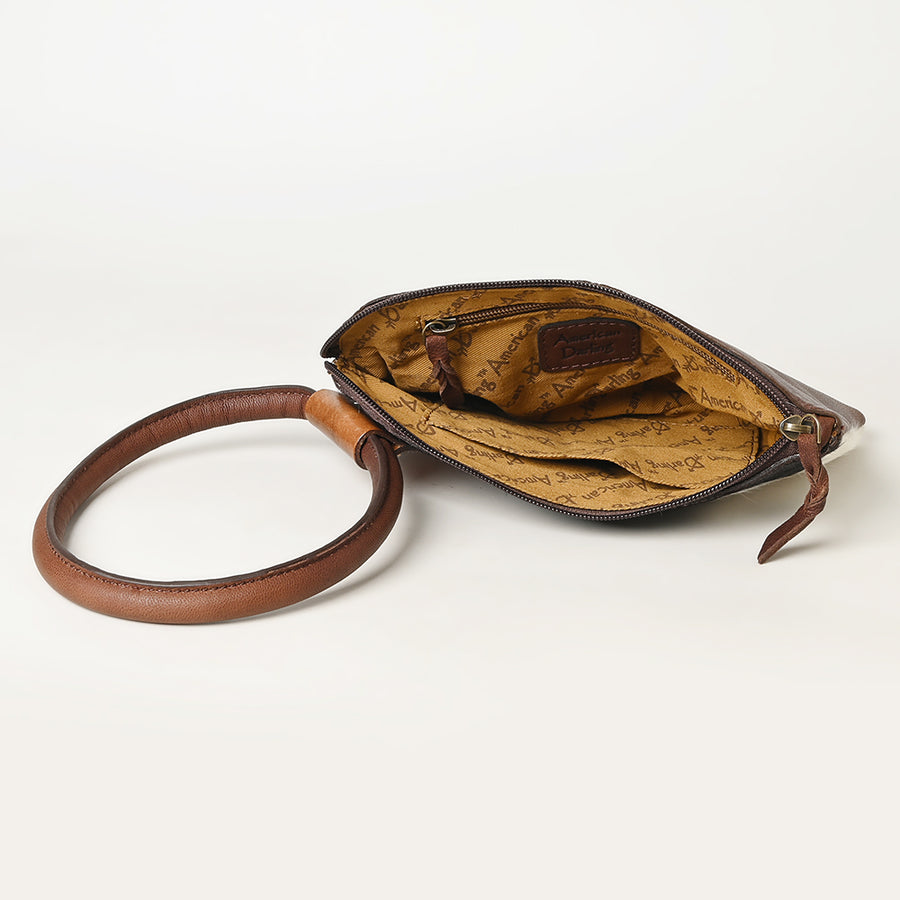 American Darling Wristlet Hand Tooled Hair On Genuine Leather Western Women Bag | Handbag Purse Travel Clutch