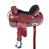 17 In W. H. Saddle American Leather Treeless Trail Barrel Hilason – by Hilason – Cowboy and equestrian accessories