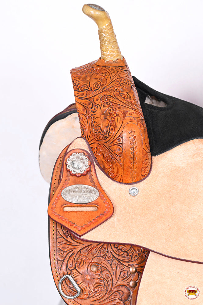 HILASON Western Horse Saddle American Leather Treeless Trail Barrel | for Horses