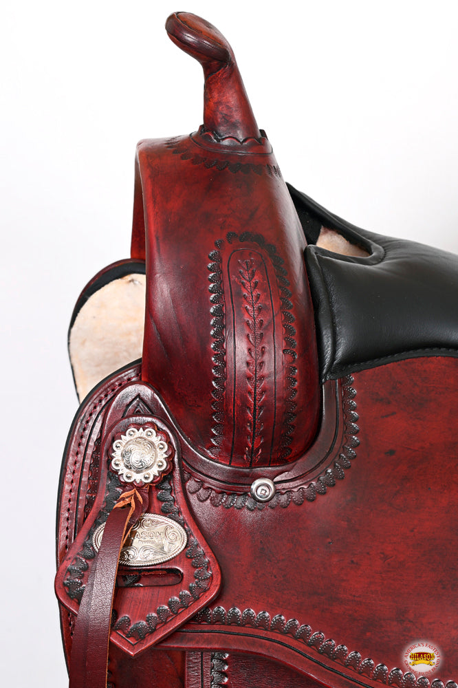 HILASON Western Horse Saddle American Leather Flex Tree Trail & Pleasure Antique Mahogany