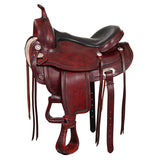 HILASON Western Horse Saddle American Leather Flex Tree Trail and Pleasure Antique Mahogany - Uhorse