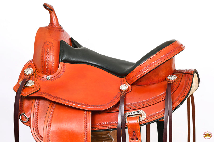 HILASON Western Horse Saddle American Leather Flex Tree Trail & Pleasure Tan | for Horses