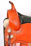 HILASON Western Horse Saddle American Leather Flex Tree Trail & Pleasure Saddle Tan