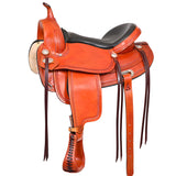 HILASON Western Horse Saddle American Leather Flex Tree Trail & Pleasure Saddle Tan