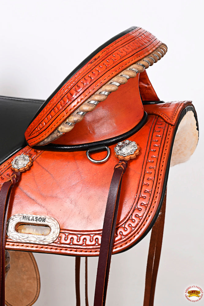 HILASON Flex Tree Western Horse Saddle Genuine American Leather Trail | Treeless for Horses