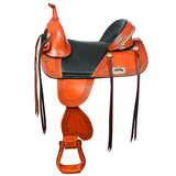 Hilason Western Horse Treeless Trail Genuine American Leather Saddle - Uhorse