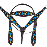 Hilason Western Horse Headstall Breast Collar Set American Leather Brown