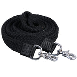 7 Ft Hilason Braided Flat Cotton Roping Rein Black by Hilason – Cowboy and equestrian accessories
