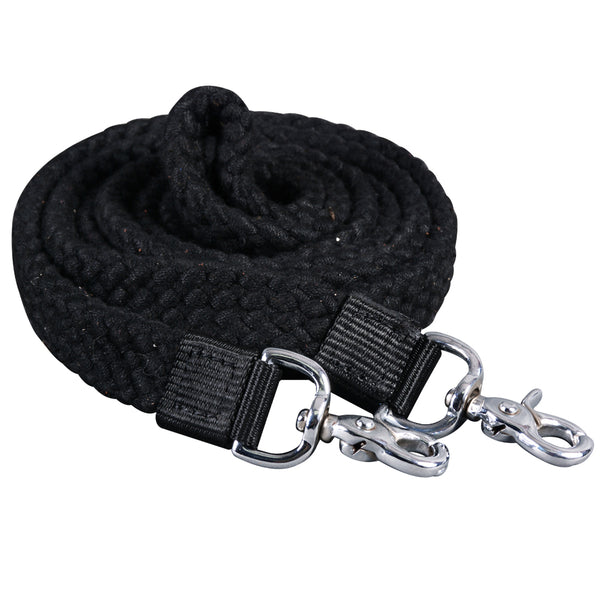 1" X 7Ft Hilason Braided Flat Cotton Roping Rein With Trigger Snap - Uhorse