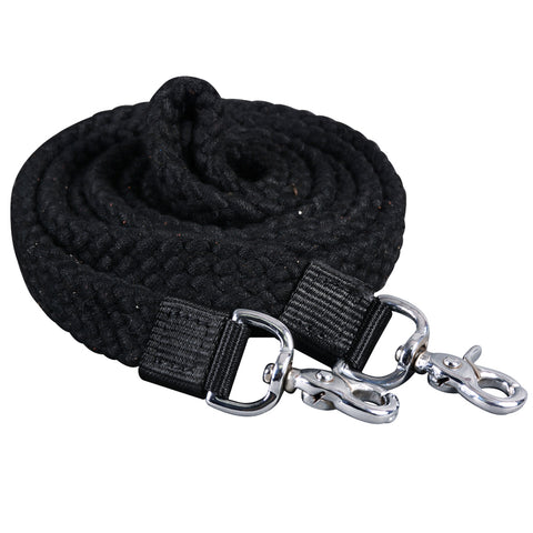 Hilason Braided Flat Cotton Roping Rein Trigger Snap 1