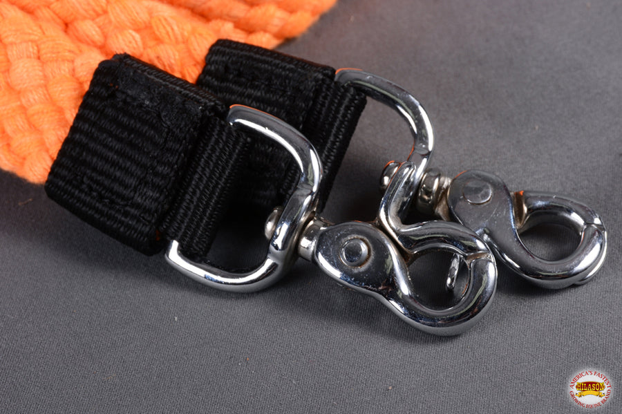 Hilason Braided Flat Cotton Roping Rein Trigger Snap 1" X 7Ft | Horse Racing Barrel Gifts