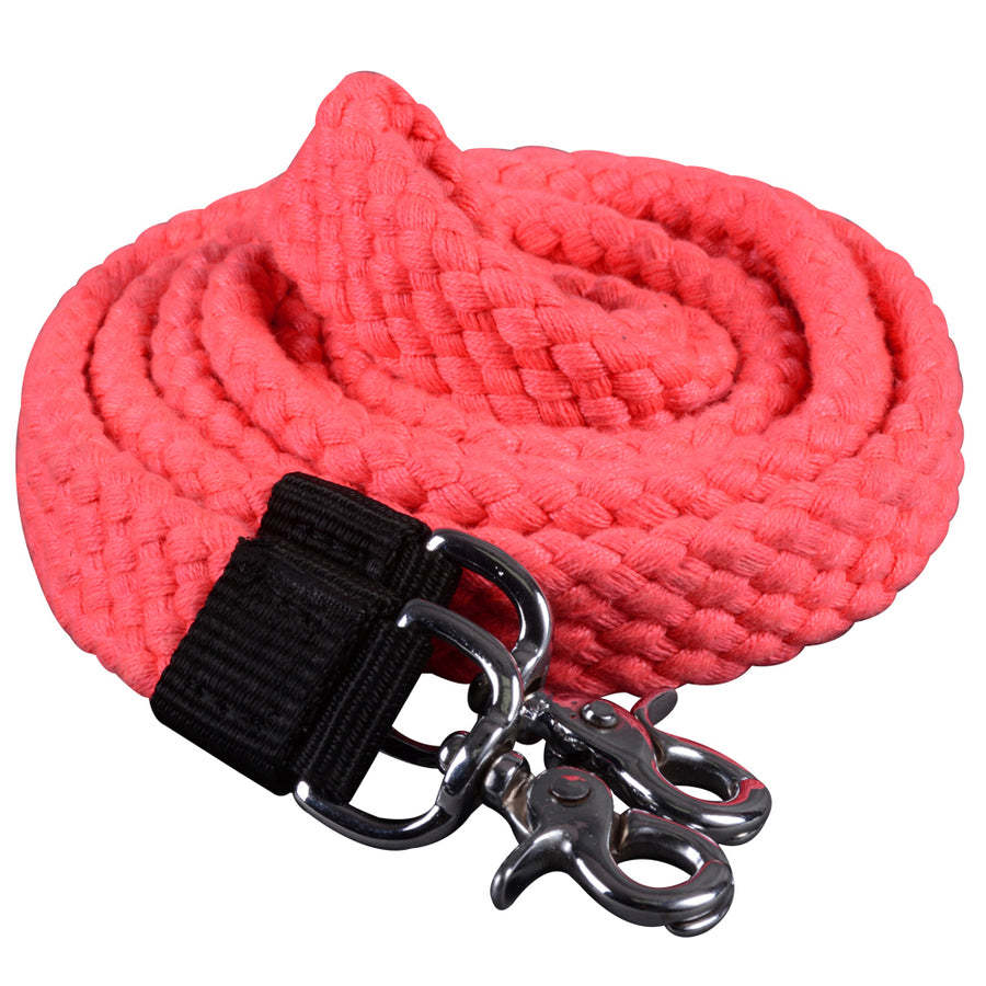 1" X 7Ft Hilason Braided Flat Cotton Roping Rein Trigger Snap Pink - Uhorse