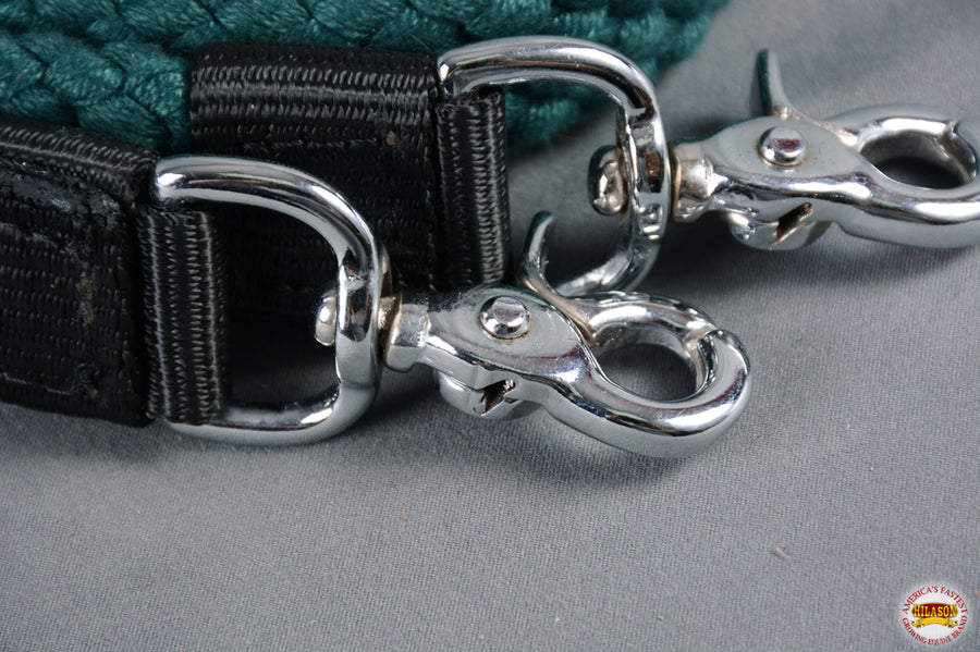 Hilason Braided Flat Cotton Roping Rein Trigger Snap 1" X 7Ft | Horse Racing Barrel Gifts