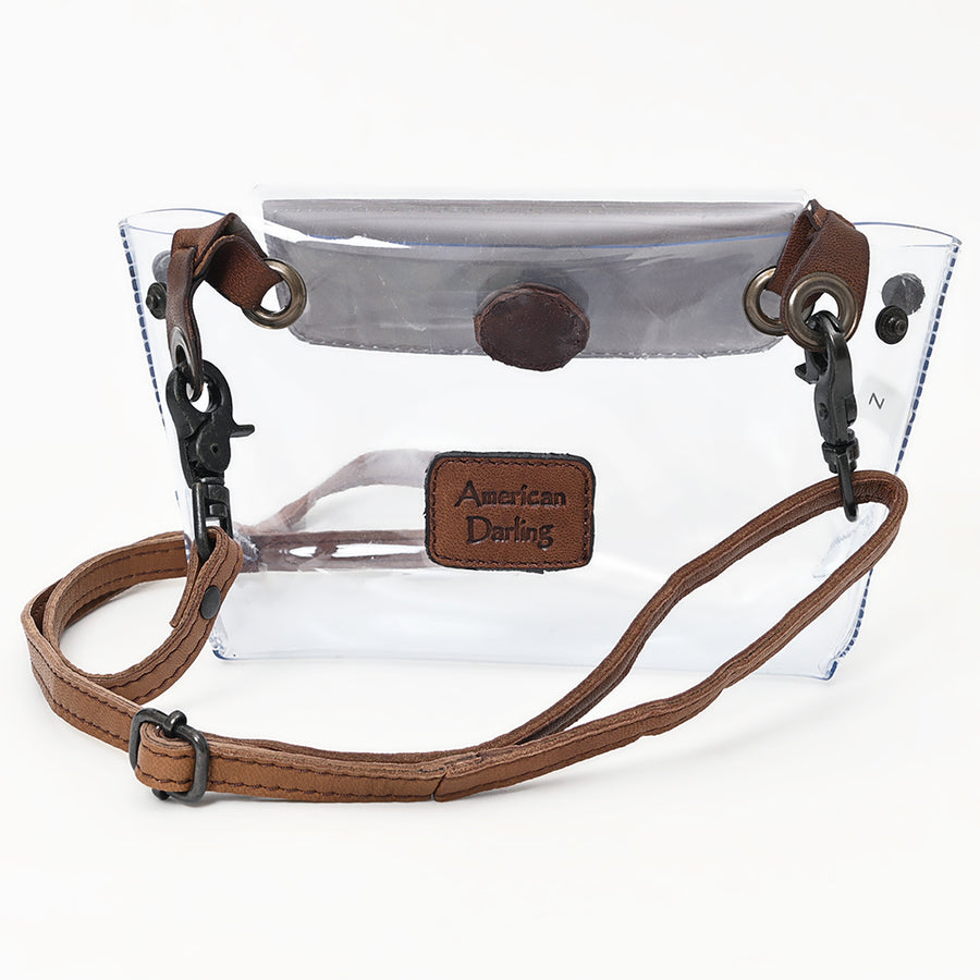 American Darling Clear Bag Hand Tooled Genuine Leather Western Women Handbag Purse | for Cute