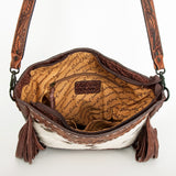 American Darling Large Crossbody Hand Tooled Hair On Genuine Leather Women Bag Western Handbag Purse