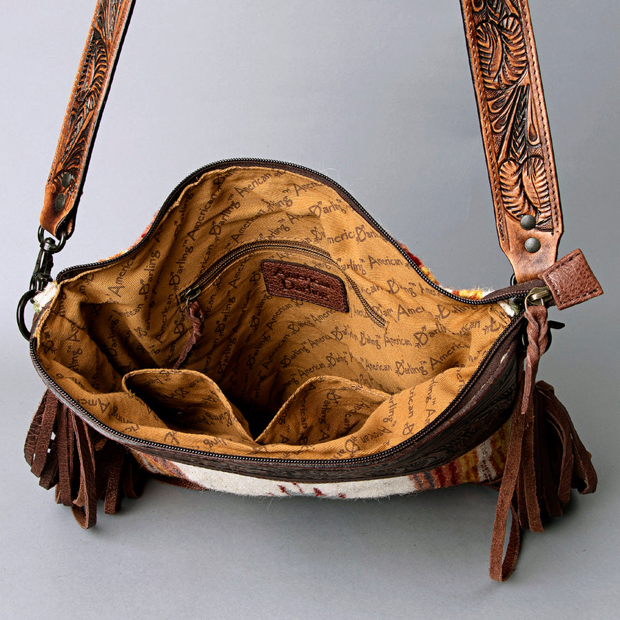 American Darling Signature Crossbody Hand Tooled Saddle Blanket Genuine Leather Western Women Bag Handbag Purse | for Cute
