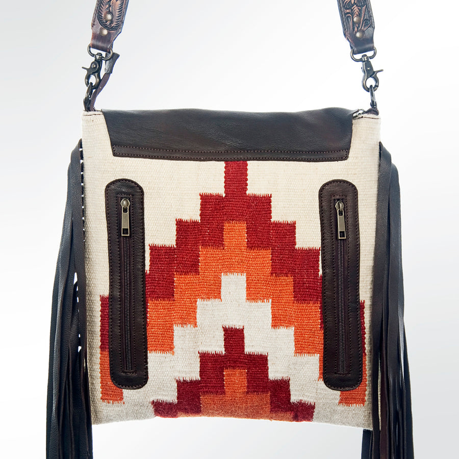 American Darling Messenger Saddle Blanket Genuine Leather Western Women Bag Handbag Purse | Crossbody for Cute