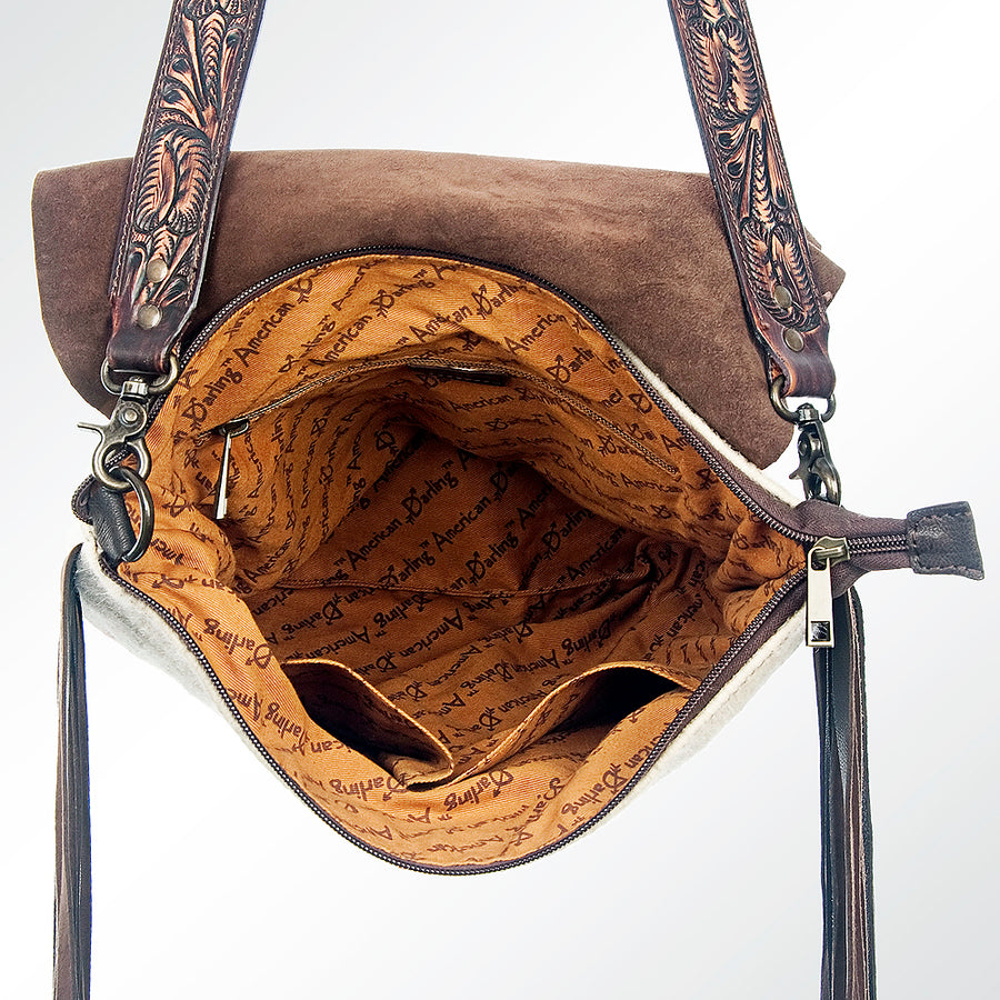 American Darling Messenger Saddle Blanket Genuine Leather Western Women Bag Handbag Purse | Crossbody for Cute