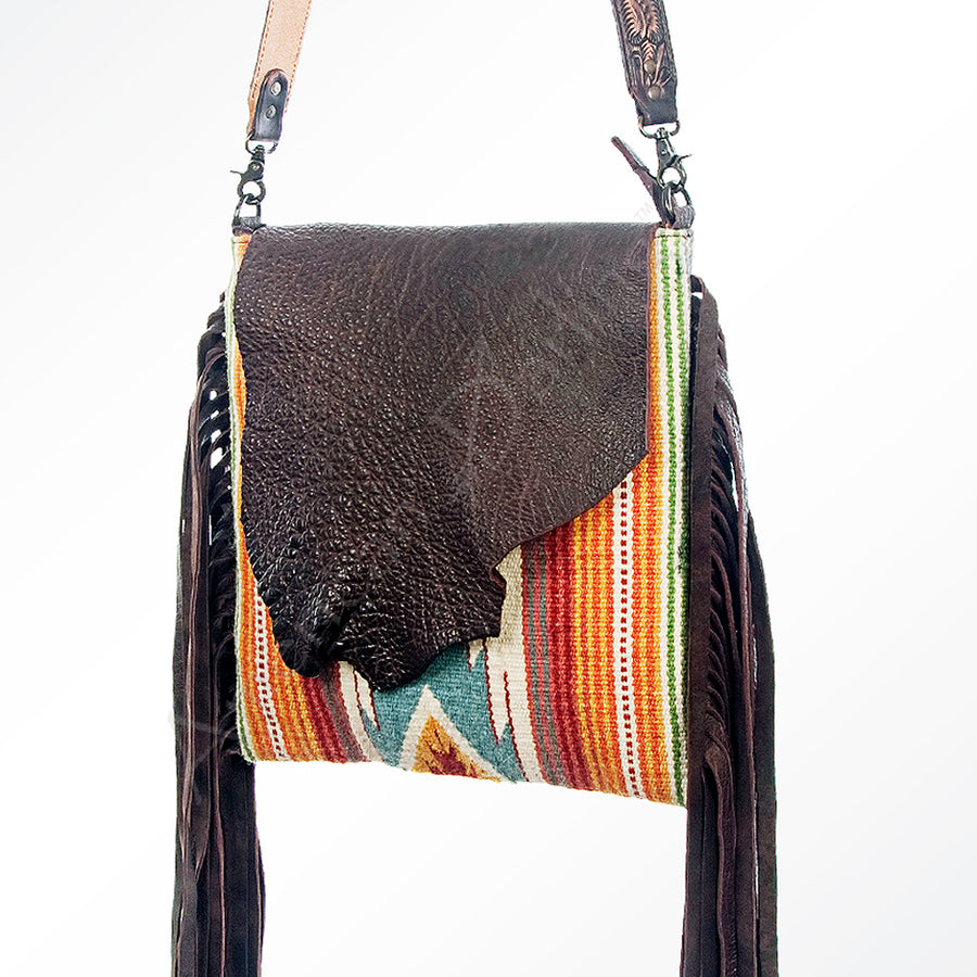 American Darling Messenger Saddle Blanket Genuine Leather Western Women Bag Handbag Purse | Crossbody for Cute - Uhorse