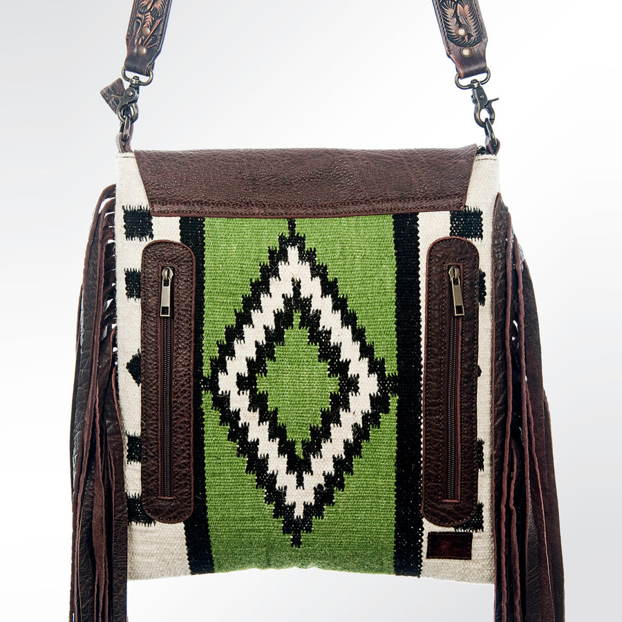 American Darling Messenger Saddle Blanket Genuine Leather Western Women Bag Handbag Purse | Crossbody for Cute