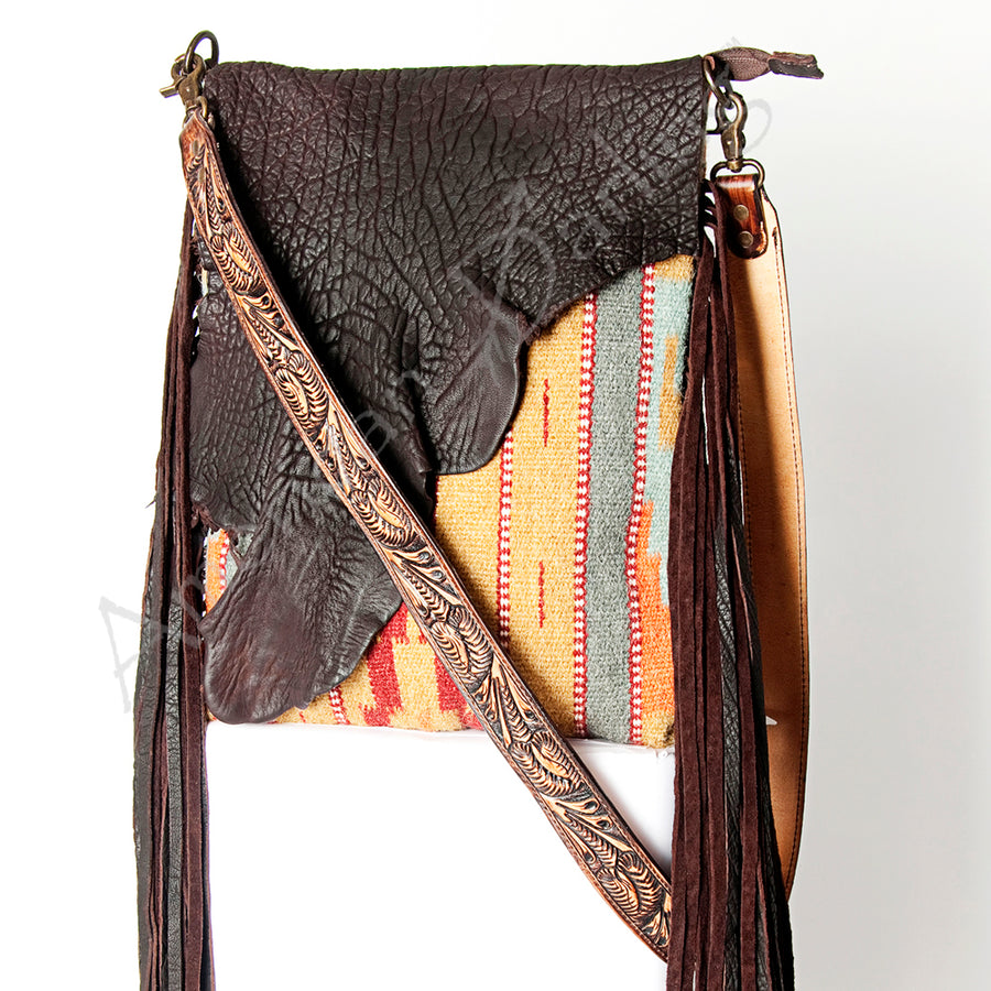 American Darling Cross Body Saddle Blanket Fabric Leather Western Women Bag Handbag Purse Crossbody Travel Bags - Uhorse