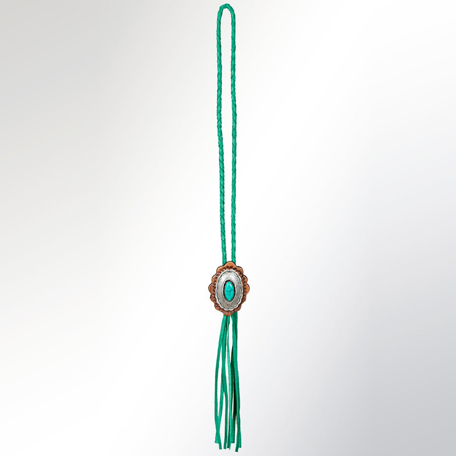 American Darling Braided Genuine Leather Jewelry Necklace with Concho Handmade Necklaces Timeless Piece for a Style