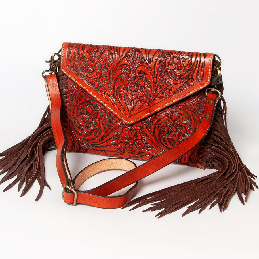 American Darling Envelope Hand Tooled Genuine Leather Women Bag Western Handbag Purse - Uhorse